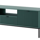 Vellore 154 cm green TV cabinet with grooved fronts, black handles and NOVA RTV-154 frame