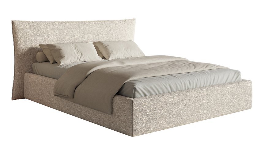 Upholstered bed 180x200 cm Softie with container, metal frame Legend 02 boucle