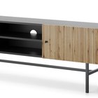 Divenos two-door TV cabinet with niches and slats 155 cmBlack