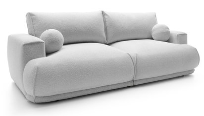 Divo three-seater sofa with storage, light gray hydrophobic fabric