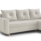 Corner sofa with sleeping function Lamarry L-shaped with container universal Paros 01 velour