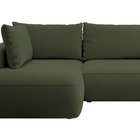 Ovo II L-shaped corner sofa with sleeping function Castel 39 with side and container, easy-to-clean velvet, left-hand