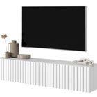 Telire TV cabinet 138.6 cm White with lamella front