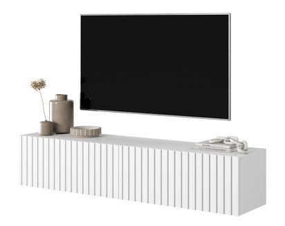 Telire TV cabinet 138.6 cm White with lamella front