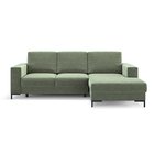 Mokpeo corner sofa bed (Fabric: Scala Forest, Legs: Black, Side: Right)