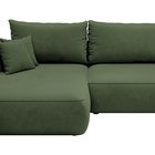 Foggi Magic Velvet 2243 L-shaped corner sofa with sleeping function with a container in hydrophobic velor fabric, left-hand side