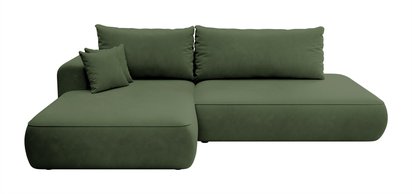 Foggi Magic Velvet 2243 L-shaped corner sofa with sleeping function with a container in hydrophobic velor fabric, left-hand side