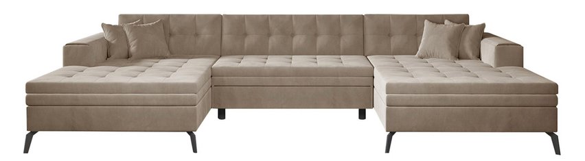 Corner sofa with sleeping function Correly U-shaped (Fabric: Nube 20)