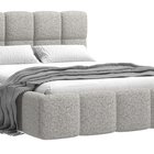 Upholstered bed 180x200 cm Cloudy Puente 09 wickerwork wooden frame