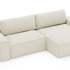 Brylio L-shaped corner sofa with sleeping function with storage, universal cream plush