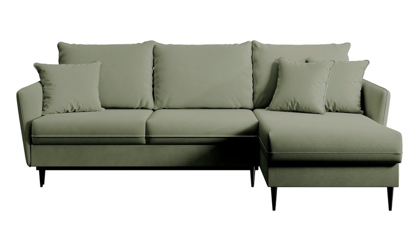 Three-seater corner sofa with sleeping function Volio Magic Velvet 2243 hydrophobic velvet universal black legs