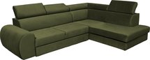 Corner sofa with sleeping function Dulia L-shaped legs black (Fabric: Trinity 27, Side: Right)