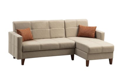 Corner sofa with sleeping function Desizes L-shaped beige