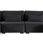 Corner sofa with sleeping function Moduliano U-shaped large with container universal black corduroy