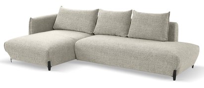 Corner sofa with sleeping function Laresna L-shaped with container Coco 80 braided left-hand side