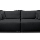 Netlan Aragon 99 three-seater sofa with storage in hydrophobic fabric, braided legs, silver