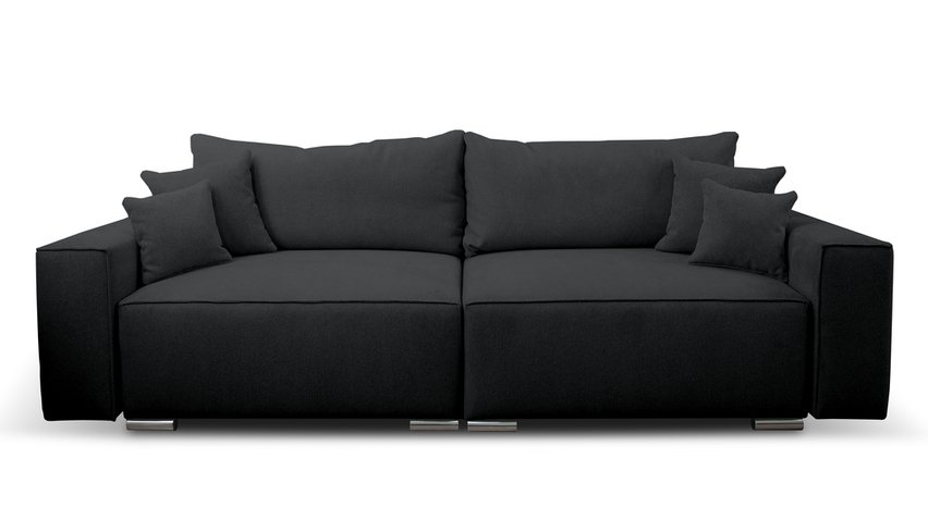 Netlan Aragon 99 three-seater sofa with storage in hydrophobic fabric, braided legs, silver