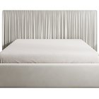 Upholstered bed 160x200 cm Toile with storage box and metal frame Opera pearl