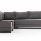 Modular corner sofa with sleeping function Solizes brown left-hand side