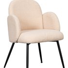 Smitor chair with armrests in beige boucle fabric