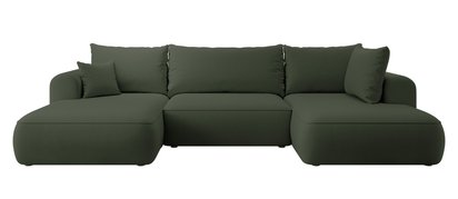 Ovo U-shaped corner sofa with sleeping function with container Castel 39, easy-to-clean velvet, right-hand side