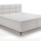 Continental bed 160x200 cm Rektango with container and topper, gray velvet