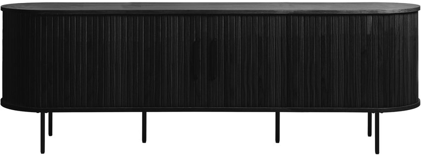 TV cabinet Gativel 180 cm slats black oak