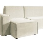 Copertino U-shaped corner sofa with sleeping function with storage, universal cream hydrophobic velvet