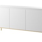 Bemmi three-door chest of drawers, 150 cm, white with gold legs