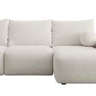 Carnos L-shaped corner sofa with sleeping function, with a ball, single Moly 02 pillows, right-handed hydrophobic chenille