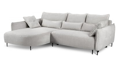 Oblivio corner sofa with sleeping function L-shaped with container (Fabric: Haga 06, Side: Left)