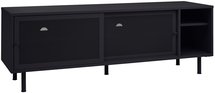 Sonaves TV cabinet 160 cm metal with sliding doors black