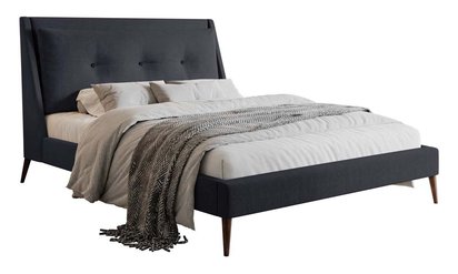 Upholstered Bushel bed 180x200 cm, dark gray