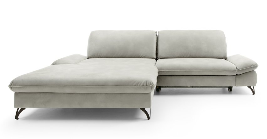 Corner sofa with sleeping function Vitala Castel 80 L-shaped with container, easy-cleaning velvet, left-hand side