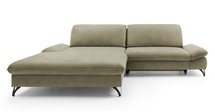 Corner sofa with sleeping function Vitala Castel 15 L-shaped with container, easy-cleaning velvet, left-hand side