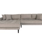 Dagmarri corner sofa 290 cm beige left side with black legs