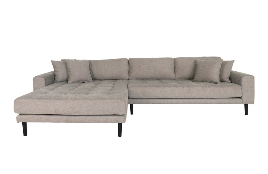 Dagmarri corner sofa 290 cm beige left side with black legs