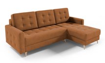 Corner sofa with sleeping function Halvad L-shaped Amon 24 with container hydrophobic velvet universal