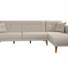 Corner sofa with sleeping function Polance L-shaped cream universal