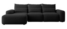 Carnos L-shaped corner sofa with sleeping function with additional lumbar pillows Melody 15 left-hand chenille