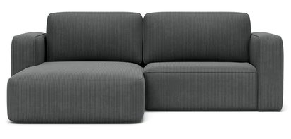 Bissari L-shaped left-hand corner sofa with sleeping function with Perla 35 corduroy container