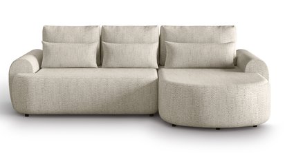 L-shaped right-hand corner sofa Honua with sleeping function Modesto 492 braid