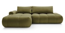 Ombo L-shaped corner sofa with sleeping function with container Salvador 08, hydrophobic velvet, left-hand side