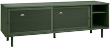 Sonaves TV cabinet 160 cm metal with sliding doors dark green