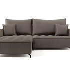 Corner sofa with sleeping function Arandes L-shaped with container Salvador 03 hydrophobic velvet left-hand side