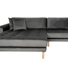 Dagmarri corner sofa 290 cm dark gray velvet left side