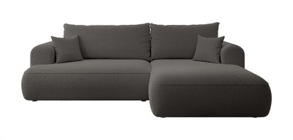 Ovo L-shaped corner sofa with sleeping function with a boucle container