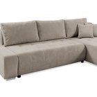 Corner sofa with sleeping function Magliano L-shaped with storage, dark beige corduroy, right-hand side