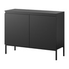 Commode Bemmi à deux portes, 100 cm, noire avec pieds noirs