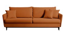 Volio Magic Velvet 2286 three-seater sofa, copper, hydrophobic velvet, black legs